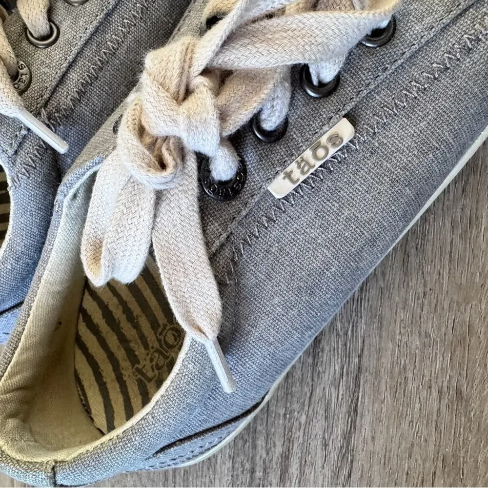 Taos Blue Chambray Zip & Lace Up Sneakers Womens 7.5 Comfort Shoes Everyday